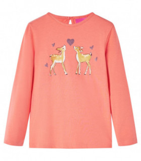Kids' T-shirt with Long Sleeves Coral 104