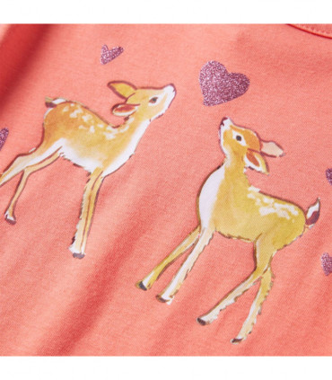 Kids' T-shirt with Long Sleeves Coral 92