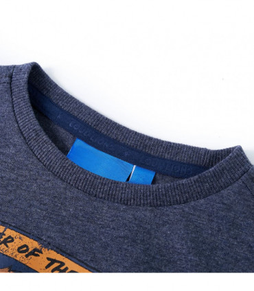 Kids' T-shirt with Long Sleeves Dark Blue Melange 104