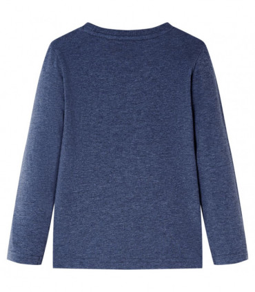 Kids' T-shirt with Long Sleeves Dark Blue Melange 116
