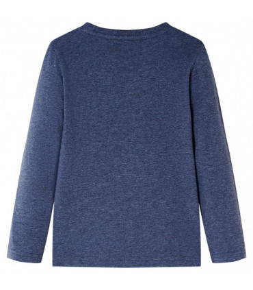 Kids' T-shirt with Long Sleeves Dark Blue Melange 140