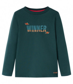 Kids' T-shirt with Long Sleeves Dark Green 104