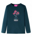 Kids' T-shirt with Long Sleeves Dark Green 116