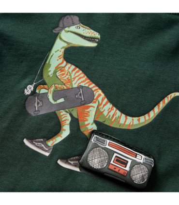 Kids' T-shirt with Long Sleeves Dark Green 116