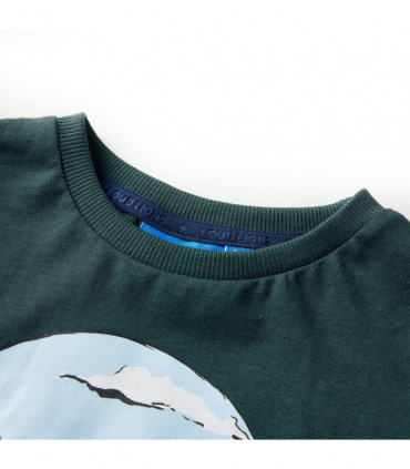 Kids' T-shirt with Long Sleeves Dark Green 128