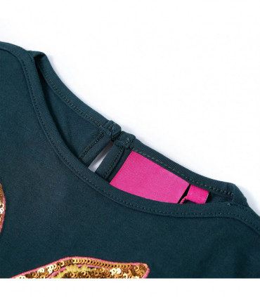 Kids' T-shirt with Long Sleeves Dark Green 92