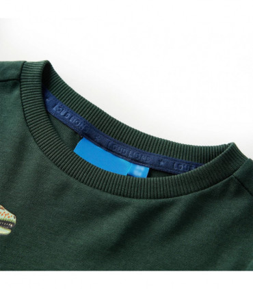 Kids' T-shirt with Long Sleeves Dark Green 92