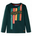 Kids' T-shirt with Long Sleeves Dark Green 92