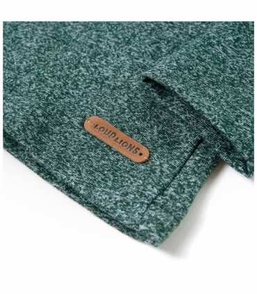 Kids' T-shirt with Long Sleeves Dark Green Melange 140