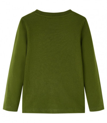 Kids' T-shirt with Long Sleeves Dark Khaki 140