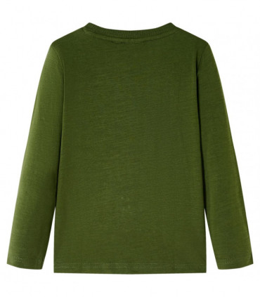 Kids' T-shirt with Long Sleeves Dark Khaki 92