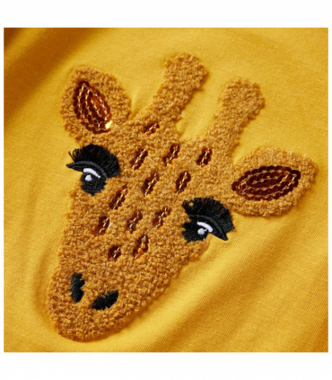 Kids' T-shirt with Long Sleeves Dark Ochre 104