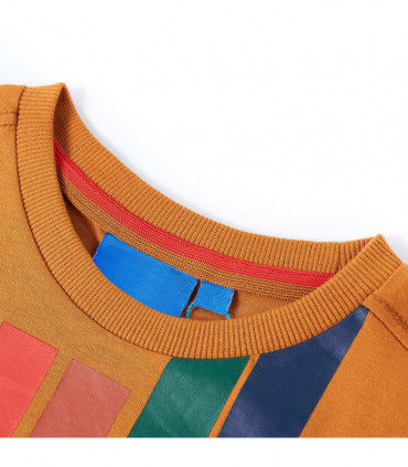 Kids' T-shirt with Long Sleeves Dark Ochre 104