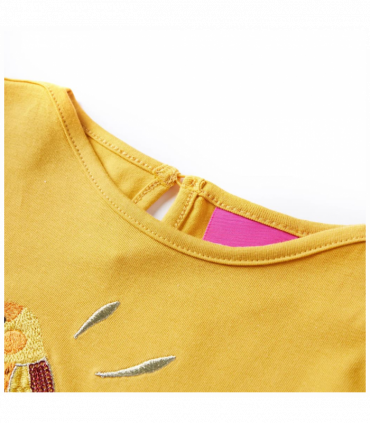 Kids' T-shirt with Long Sleeves Dark Ochre 116