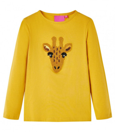 Kids' T-shirt with Long Sleeves Dark Ochre 116