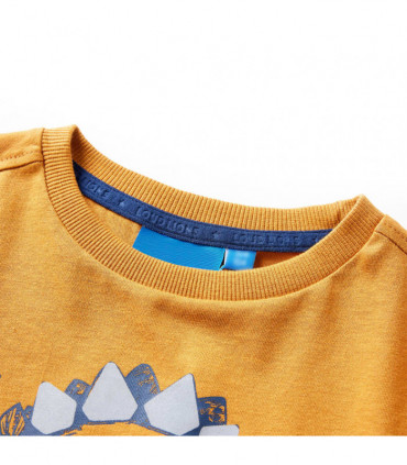 Kids' T-shirt with Long Sleeves Dark Ochre 116