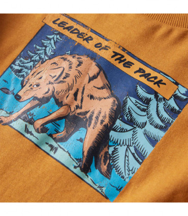 Kids' T-shirt with Long Sleeves Dark Ochre 116