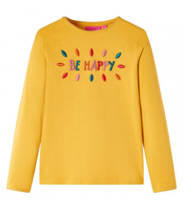 Kids' T-shirt with Long Sleeves Dark Ochre 116