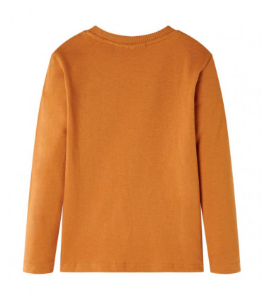 Kids' T-shirt with Long Sleeves Dark Ochre 116