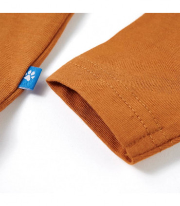 Kids' T-shirt with Long Sleeves Dark Ochre 116