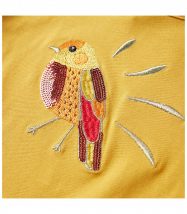 Kids' T-shirt with Long Sleeves Dark Ochre 128