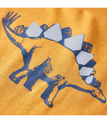 Kids' T-shirt with Long Sleeves Dark Ochre 128