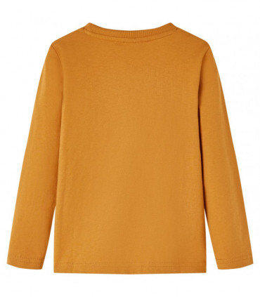 Kids' T-shirt with Long Sleeves Dark Ochre 128