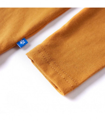 Kids' T-shirt with Long Sleeves Dark Ochre 128