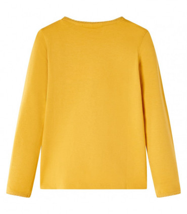 Kids' T-shirt with Long Sleeves Dark Ochre 128