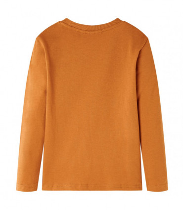 Kids' T-shirt with Long Sleeves Dark Ochre 128