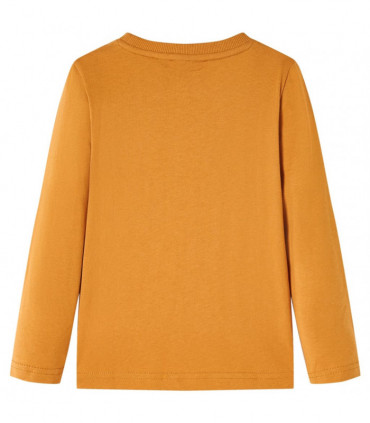 Kids' T-shirt with Long Sleeves Dark Ochre 128