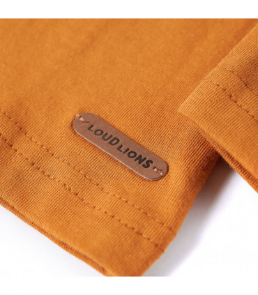 Kids' T-shirt with Long Sleeves Dark Ochre 128