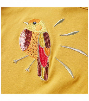 Kids' T-shirt with Long Sleeves Dark Ochre 140