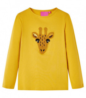 Kids' T-shirt with Long Sleeves Dark Ochre 140
