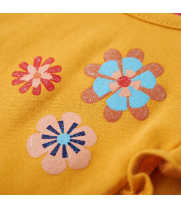 Kids' T-shirt with Long Sleeves Dark Ochre 140