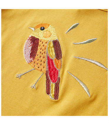 Kids' T-shirt with Long Sleeves Dark Ochre 92