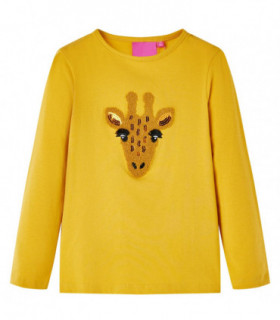 Kids' T-shirt with Long Sleeves Dark Ochre 92