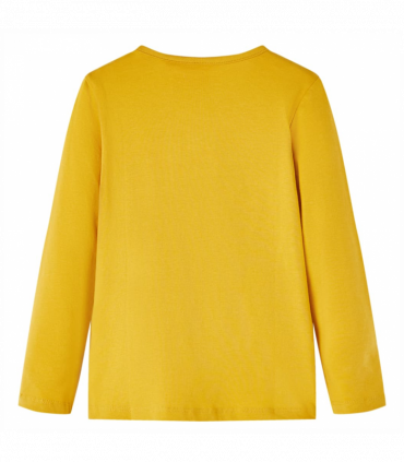 Kids' T-shirt with Long Sleeves Dark Ochre 92