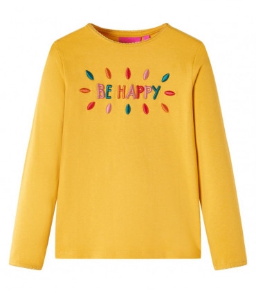 Kids' T-shirt with Long Sleeves Dark Ochre 92