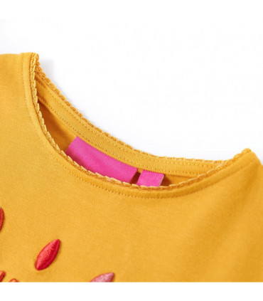 Kids' T-shirt with Long Sleeves Dark Ochre 92