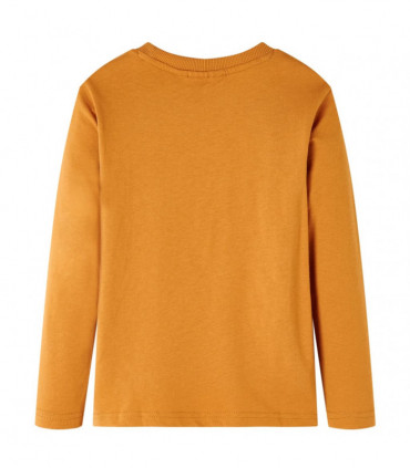 Kids' T-shirt with Long Sleeves Dark Ochre 92