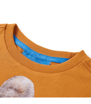 Kids' T-shirt with Long Sleeves Dark Ochre 92