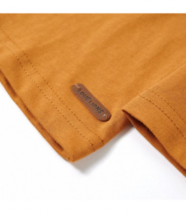 Kids' T-shirt with Long Sleeves Dark Ochre 92
