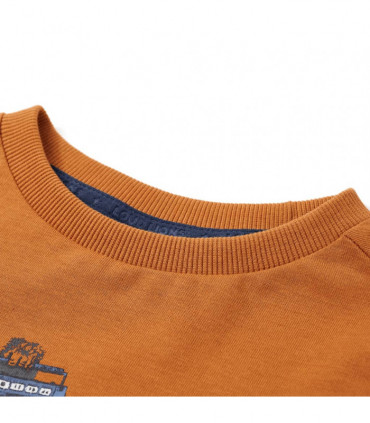 Kids' T-shirt with Long Sleeves Dark Ochre 92