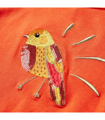 Kids' T-shirt with Long Sleeves Dark Orange 128