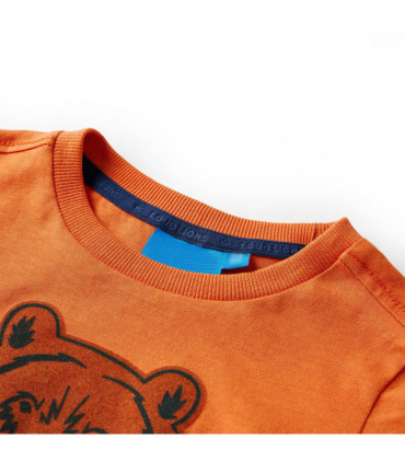 Kids' T-shirt with Long Sleeves Dark Orange 92