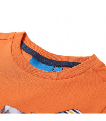 Kids' T-shirt with Long Sleeves Dark Orange 92
