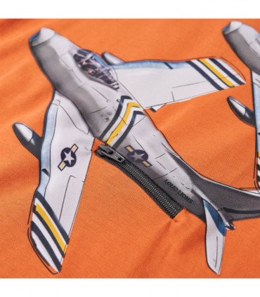 Kids' T-shirt with Long Sleeves Dark Orange 92