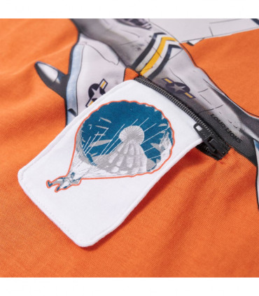 Kids' T-shirt with Long Sleeves Dark Orange 92