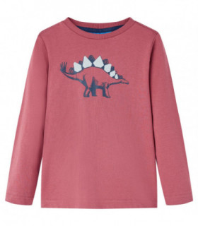 Kids' T-shirt with Long Sleeves Dark Red 92